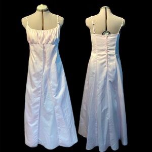 Delicate Pink Empire Waist Formal Dress with Rose Straps. Size 11/12